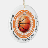 Basketbal Sport Kampioen Team Monogram Keramisch Ornament (Rechts)