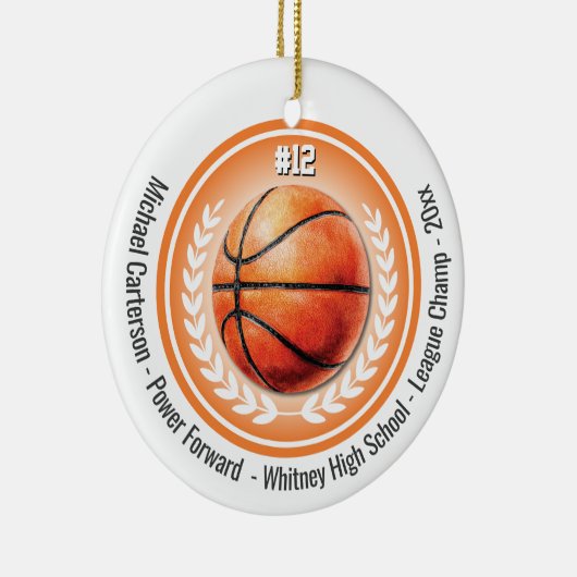 Basketbal Sport Kampioen Team Monogram Keramisch Ornament (Rechts)