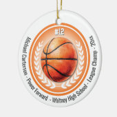 Basketbal Sport Kampioen Team Monogram Keramisch Ornament (Links)