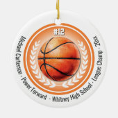 Basketbal Sport Kampioen Team Monogram Keramisch Ornament (Achterkant)