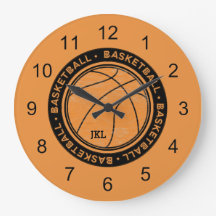 Basketbal Sport Monogram Muurklok