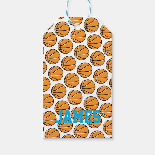 Basketbal Sport NAAM Kinder Party Fun Cadeaulabel (Voorkant)
