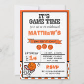 Basketbal Sport Party Uitnodiging (Voorkant)