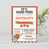 Basketbal Sport Party Uitnodiging (Staand voorkant)