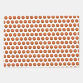 Basketbal Sport Pattern Zwart Wit & Sinaasappel Inpakpapier Vel (Voorkant 2)
