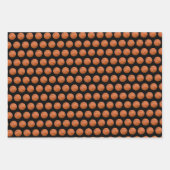 Basketbal Sport Pattern Zwart Wit & Sinaasappel Inpakpapier Vel (Voorkant)