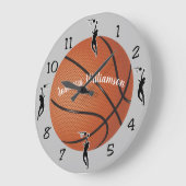 Basketbal Sport personaliseren met naam Grote Klok (Hoek)