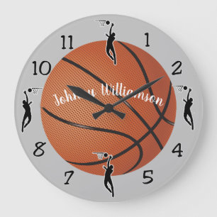 Basketbal Sport personaliseren met naam Grote Klok