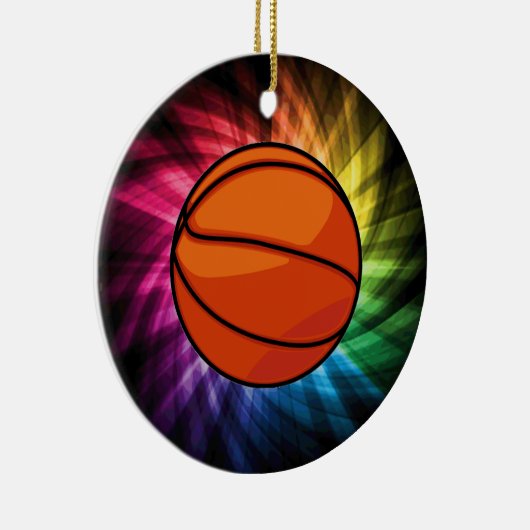 Basketbal; Sport; regenboog Keramisch Ornament (Rechts)