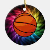 Basketbal; Sport; regenboog Keramisch Ornament (Voorkant)