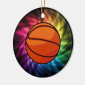 Basketbal; Sport; regenboog Keramisch Ornament (Links)