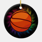 Basketbal; Sport; regenboog Keramisch Ornament (Achterkant)