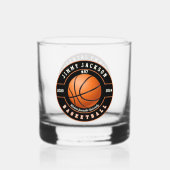 Basketbal Sport Rocks Whiskey Glas Drinkware (Achterkant)