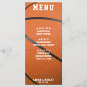 Basketbal Sport Sinaasappel Huwelijksreceptie Menu (Voorkant)