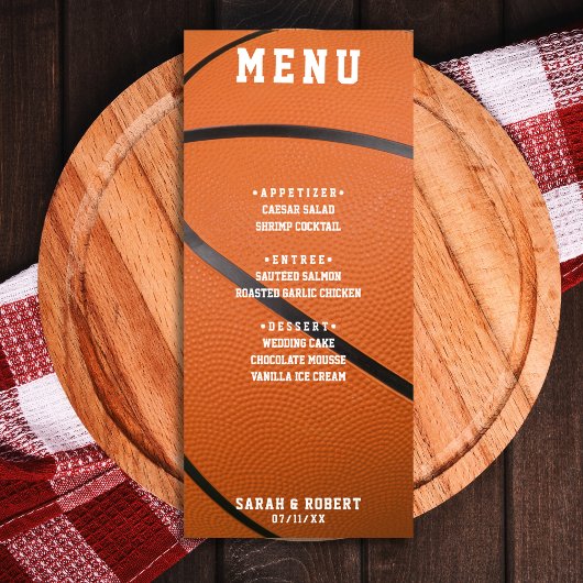 Basketbal Sport Sinaasappel Huwelijksreceptie Menu