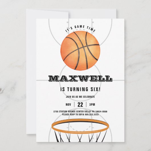 Basketbal Sport Slam Dunk Thema Verjaardag Kaart (Voorkant)