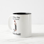 Basketbal Sport Speler Coach Tweekleurige Koffiemok (Voorkant links)