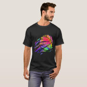 Basketbal Sport Splash Basketbal Speler Ball Spo T-shirt (Voorkant volledig)