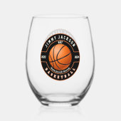 Basketbal Sport Stemless Wijnglas Drinkware Wijnglas Zonder Voet (Achterkant)