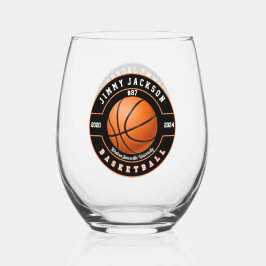 Basketbal Sport Stemless Wijnglas Drinkware Zonder Voet