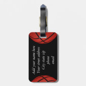 Basketbal Sport Team Gepersonaliseerd kussen Bagagelabel (Achterkant verticaal)