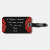 Basketbal Sport Team Gepersonaliseerd kussen Bagagelabel (Achterkant horizontaal)