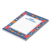 Basketbal Sport Thema gepersonaliseerde mitswa Notitieblok (Linkerzijde)