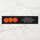 Basketbal Sport Verjaardag Dank u Waterfles Etiket (Enkel label)