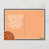 Basketbal Sport Verjaardag Foto Dank u Briefkaart (Achterkant)