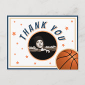 Basketbal Sport Verjaardag Foto Dank u Briefkaart (Voorkant)