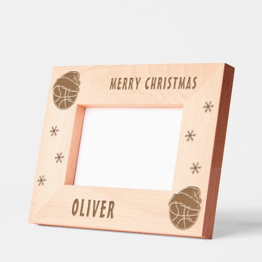 Basketbal Sport Vrolijk Kerstfeest Gegraveerde Lijstjes (Links)