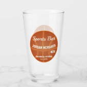 Basketbal Sportbar Bier Drink soda Pint Glas (Achterkant)