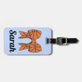Basketbal sporten aangepaste bagtag bagagelabel (Voorkant horizontaal)