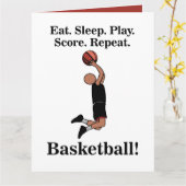 Basketbal sportspeler coach fan verjaardag kaart (Gele Bloem)