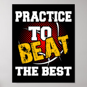 Basketbal sportspeler oefenen om de beste te versl poster