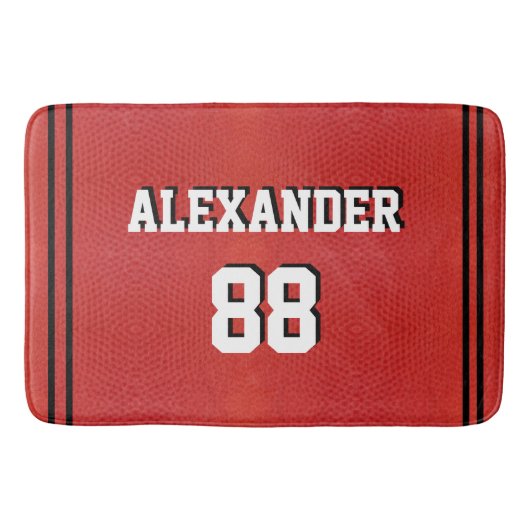 Basketbal sportteam aangepaste naam jersey nummer badmat (Voorkant)