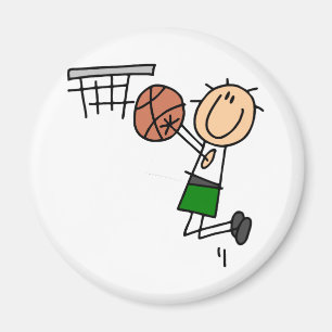 Basketbal Sprong Schot - Groene T-shirts en Cadeau Magneet