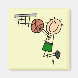 Basketbal Sprong Schot - Groene T-shirts en Cadeau Magneet