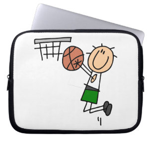Basketbal Sprong Schot Groene T-shirts en Cadeaus Laptop Sleeve