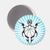 basketbal, stam. magneet (Voorkant / Achterkant)