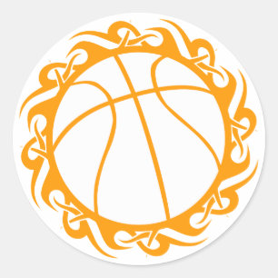 basketbal. stam. ronde sticker