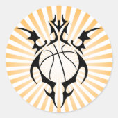 basketbal, stam. ronde sticker (Voorkant)