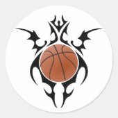 basketbal, stam. ronde sticker (Voorkant)