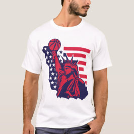 basketbal standbeeld liberte usa amerikanus t-shirt