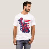 basketbal standbeeld liberte usa amerikanus t-shirt (Voorkant volledig)
