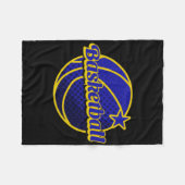 Basketbal ster blauw en geel fleece deken (Voorkant (Horizontaal))
