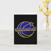 Basketbal ster blauw en geel kaart (Gele Bloem)