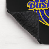 Basketbal ster blauw en geel muismat (Hoek)