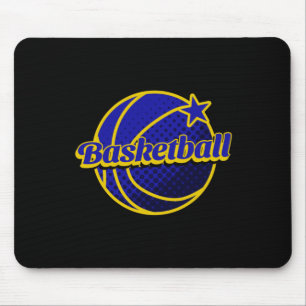 Basketbal ster blauw en geel muismat
