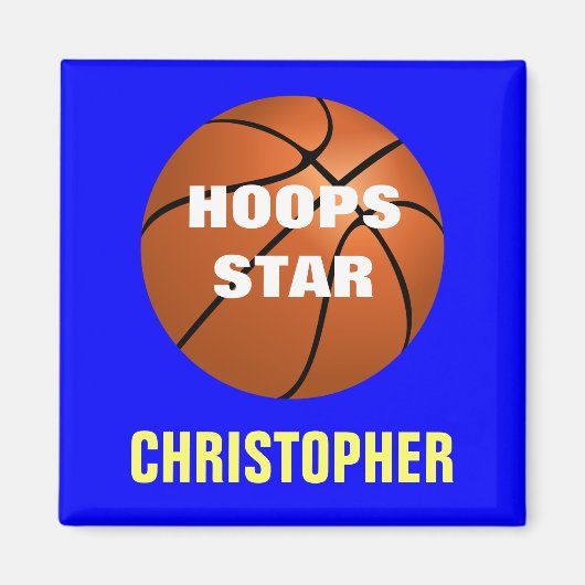 Basketbal ster gepersonaliseerde magneet (Voorkant)